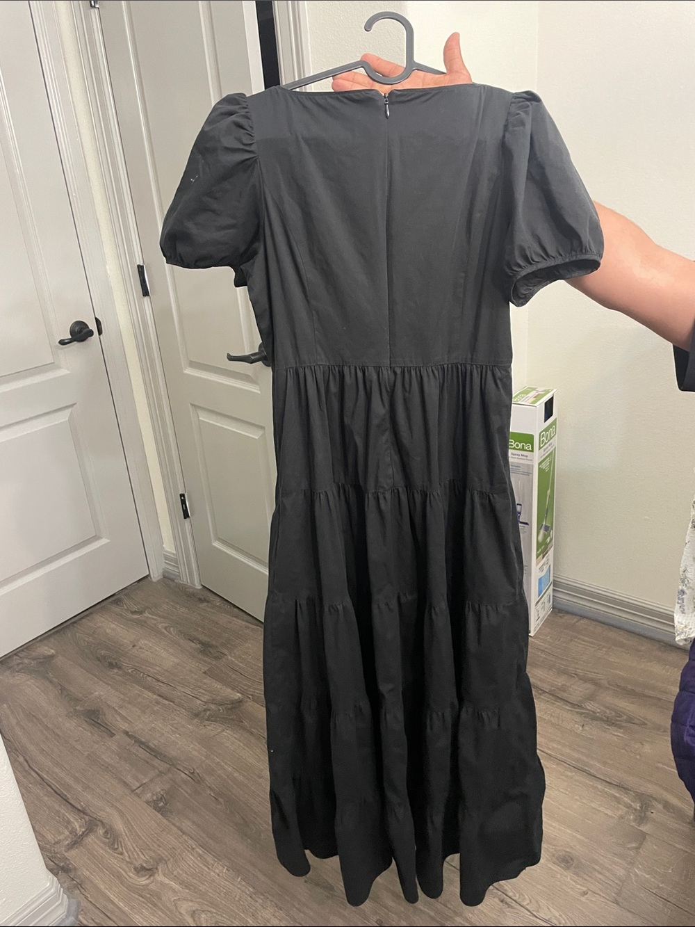Likely- Black Puff-Sleeve Tiered Dress - Picture 3 of 3